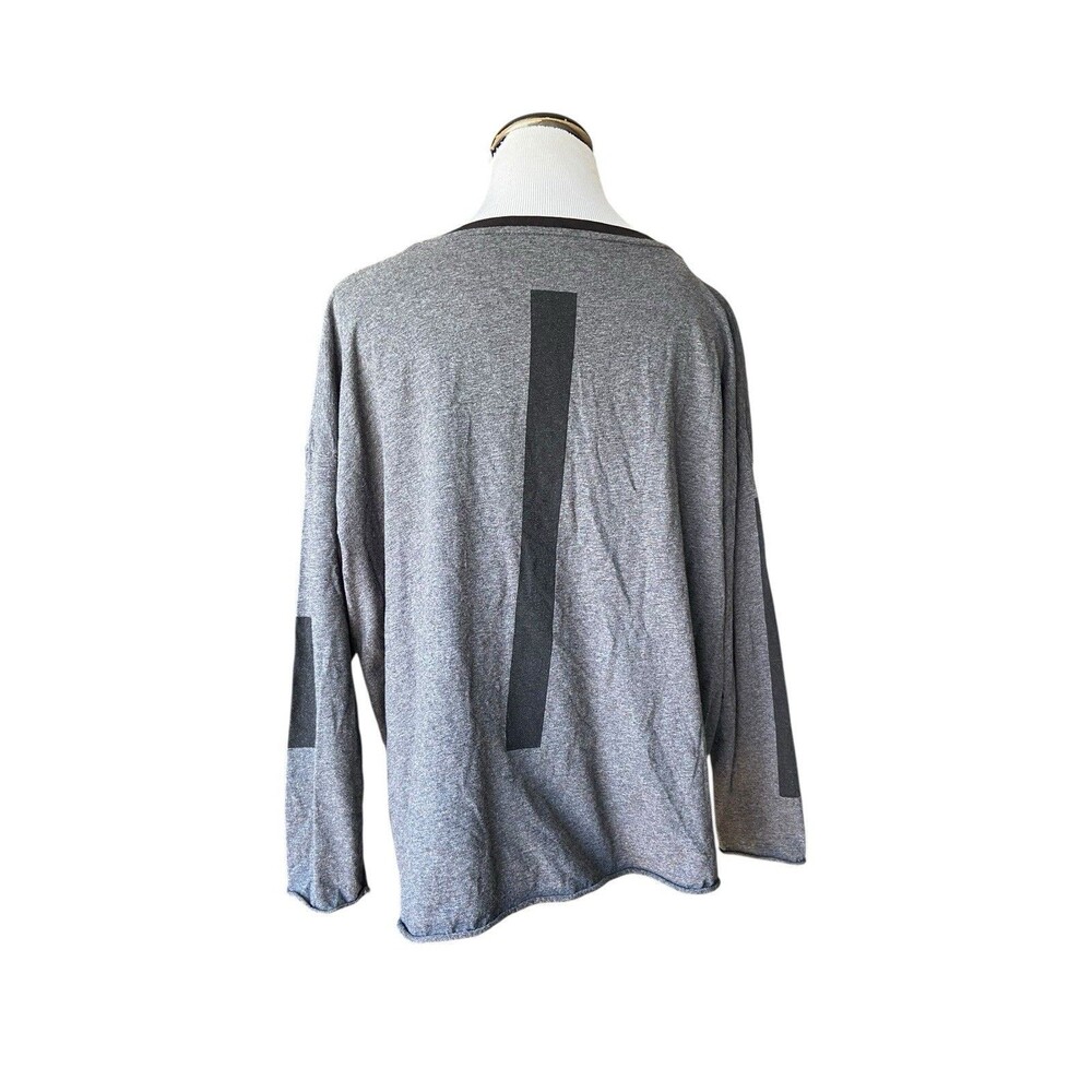 Planet by Lauren G Womens Oversize Boxy Top One Size Gray Pima‎ Minimalist Artsy - Picture 3 of 10